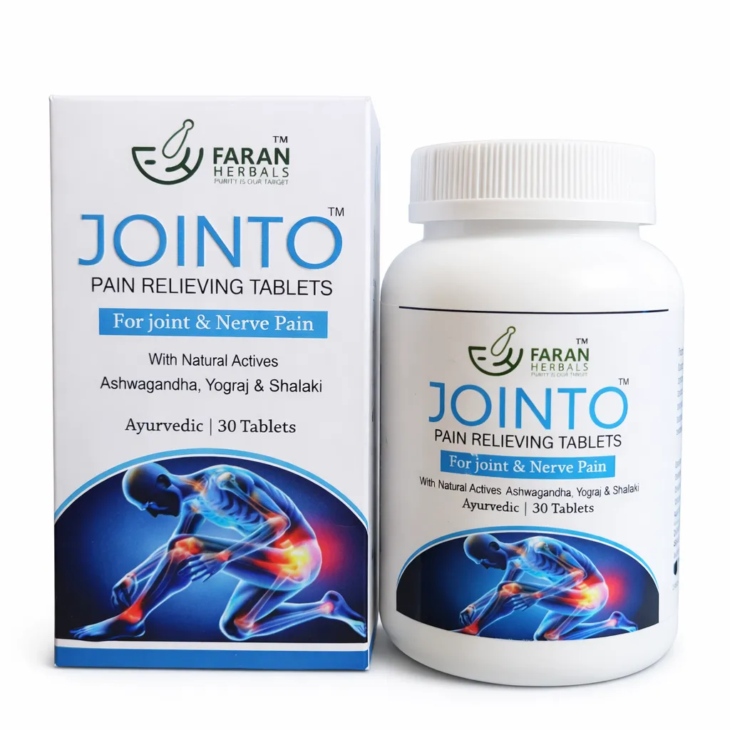 Faran Herbals Jointo Herbal Tablets – Ayurvedic Blend with Ashwagandha, Shallaki, Rasna & Nirgundi for Joint Care & Daily Wellness – 30 Tablets