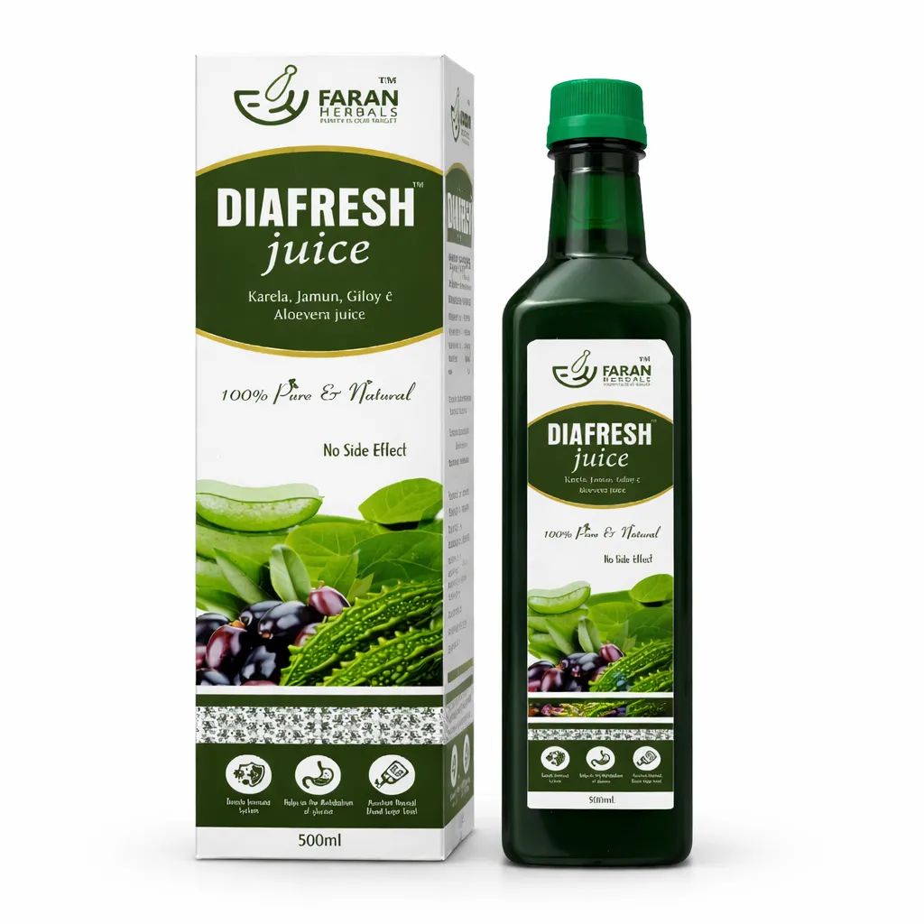 Faran Herbals Diafresh Juice | Ayurvedic Herbal Juice with Karela, Jamun, Giloy & Aloe Vera | Supports Overall Wellness & Daily Health Routine | 500 ml