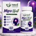 Faran Herbals MigraHerb Herbal Migraine Capsules | Supports Migraine Pain Relief, Stress & Tension, Brain & Nerve Health | 60 Capsules